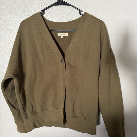 Madewell (Re)sourced Cotton Olive Button-Up Cardigan (S) cabincore normcore - Picture 2 of 6